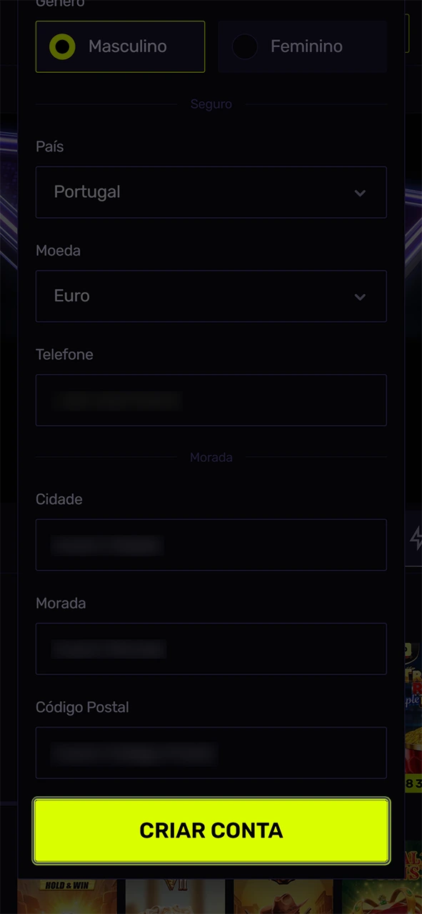 Crie uma palavra-passe segura para o seu registo na Sportuna.